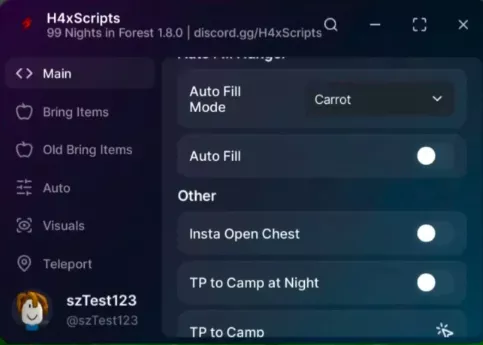 H4x Script 99 Nights in the forest Roblox